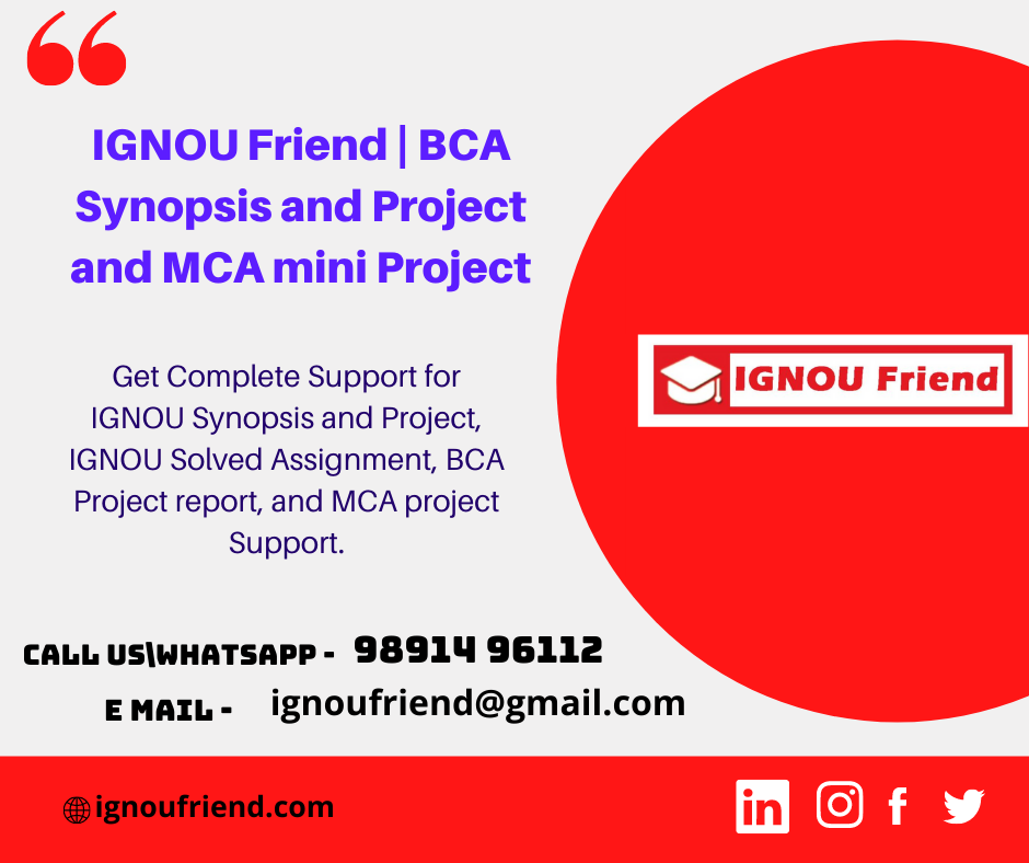 BCA and MCA Synopsis | IGNOU Friend