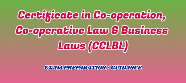 Co-operative Law & Business Laws ignou detail