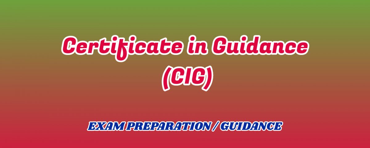Certificate in Guidance ignou detail and support