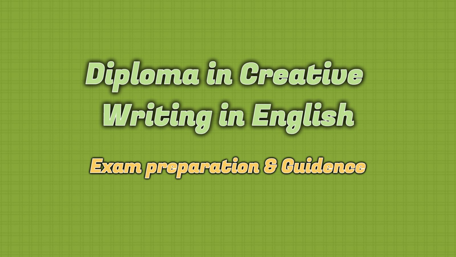 diploma in creative writing in english online