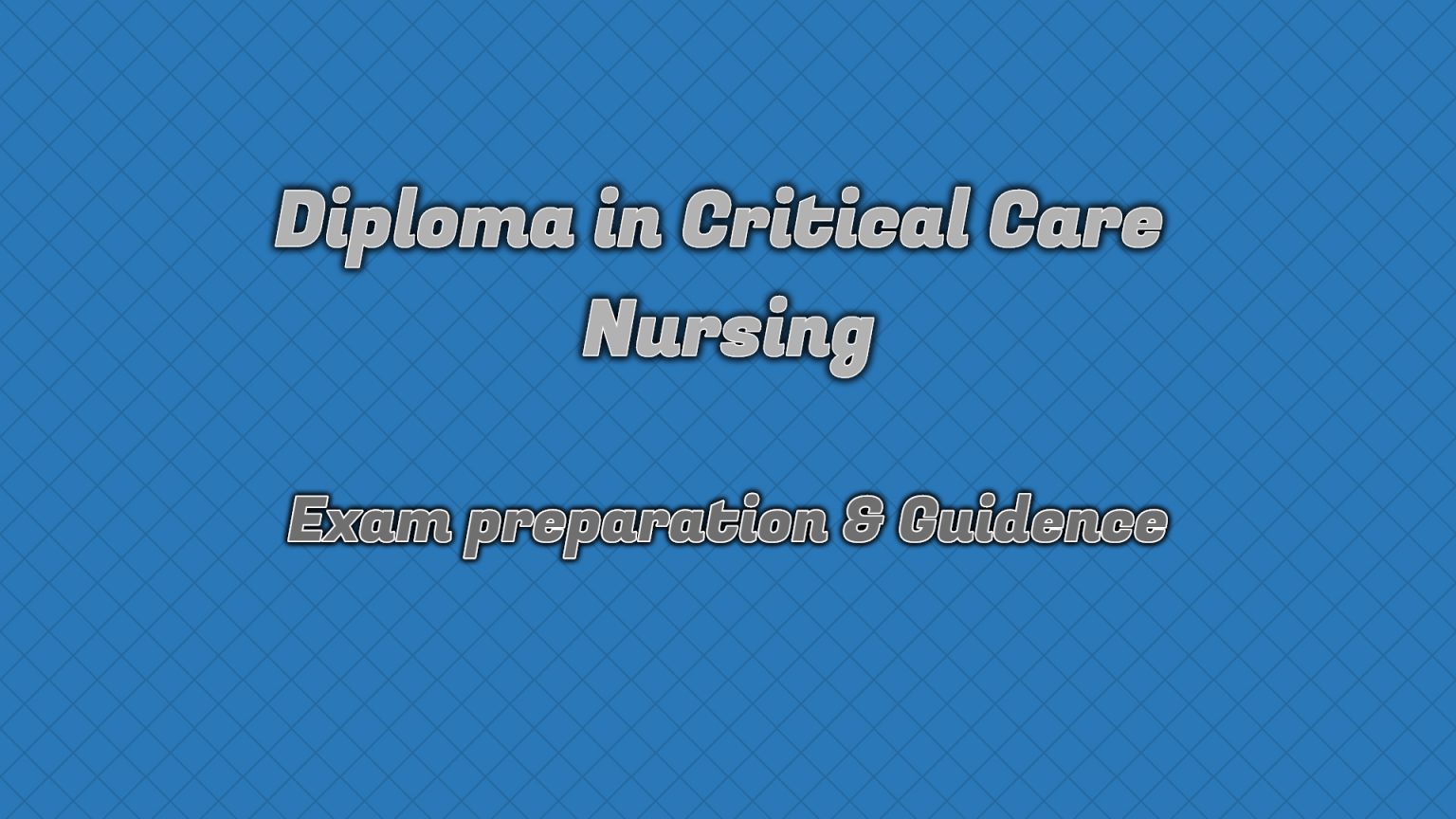 critical care nursing diploma