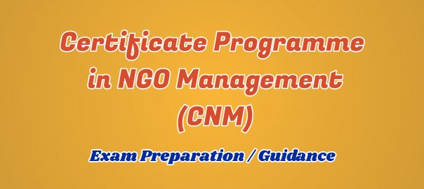 Certificate Programme in NGO Management ignou