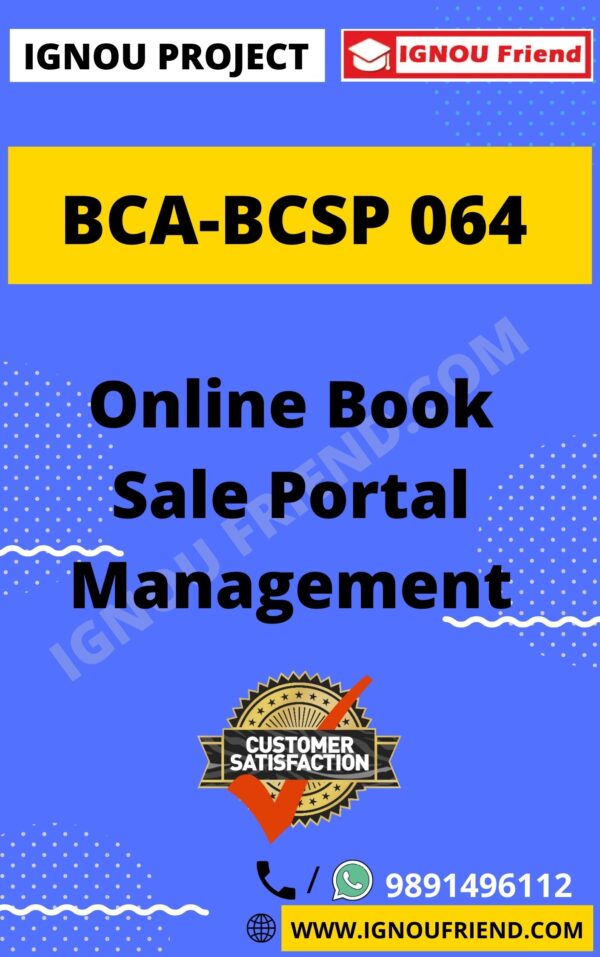 ignou-bca-bcsp064-synopsis-only- Online Book Sale Portal Management System