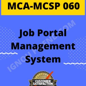 Ignou MCA MCSP-060 Synopsis Only, Topic - Job Portal Management system