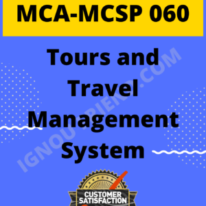 Ignou MCA MCSP-060 Synopsis Only, Topic- Tours and Travel Management System