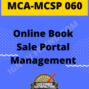 Ignou MCA MCSP-060 Synopsis Only, Topic - Online Book Sale Portal Management System