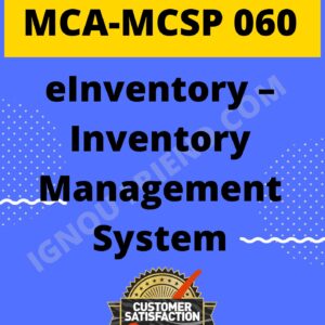 Ignou MCA MCSP-060 Synopsis Only, Topic - eInventory Management System Management system