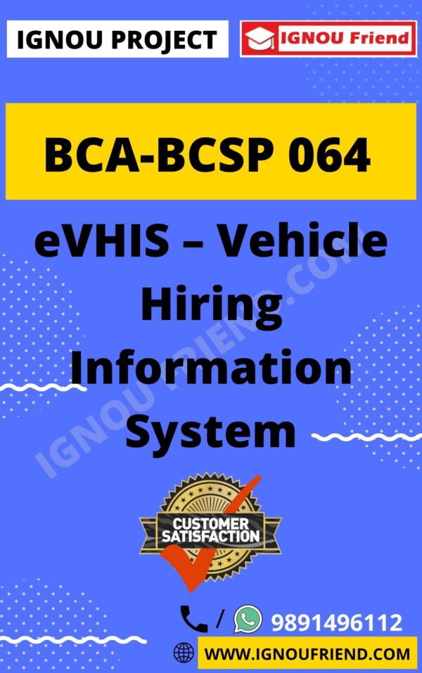 ignou-bca-bcsp064-synopsis-only- eVHIS - vehicle Information System