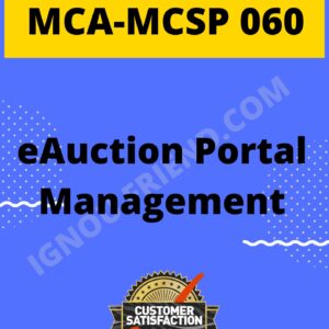 Ignou MCA MCSP-060 Synopsis Only, Topic - eAuction Portal Management System