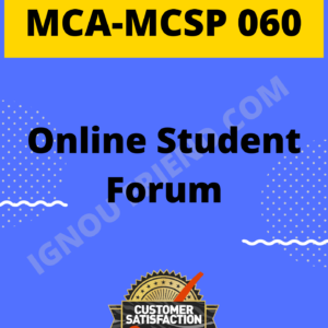 Ignou MCA MCSP-060 Synopsis Only, Topic - Online Student Forum