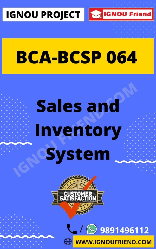 ignou-bca-bcsp064-synopsis-only-Sales and Inventory Management System