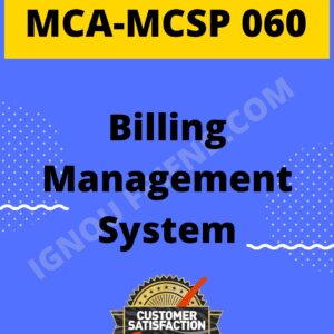 Ignou MCA MCSP-060 Complete Project, Topic - Billing Management system