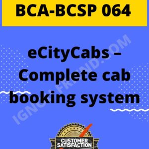 ignou-bca-bcsp064-synopsis-only- eCityCabs - Complete Cab Booking System